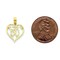 14K Gold 50 in Heart Charm Birthday Sports Pendant Jewerly 19mm x 14mm